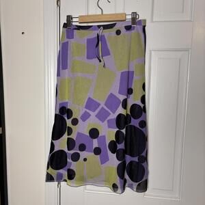 Vintage Purple Geometric Slip Skirt